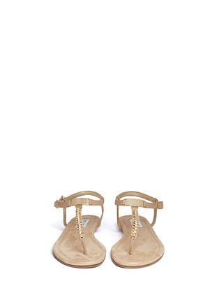 Figure View - Click To Enlarge - JIMMY CHOO - 'Nox' crystal flat thong sandals