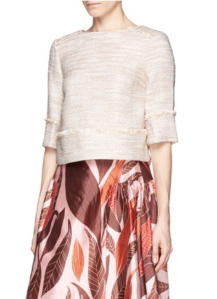 Front View - Click To Enlarge - J.CREW - Collection peach tweed top
