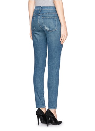Back View - Click To Enlarge - FRAME - 'Le skinny de Jeanne' distressed jeans
