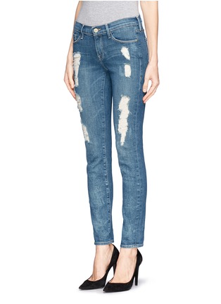 Front View - Click To Enlarge - FRAME - 'Le skinny de Jeanne' distressed jeans