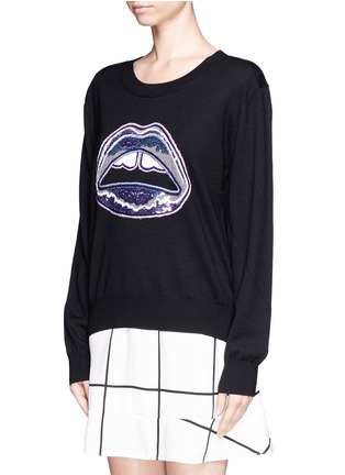Front View - Click To Enlarge - MARKUS LUPFER - 'Lara Lip' sequin sweater
