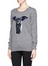 Front View - Click To Enlarge - MARKUS LUPFER - 'Catbat' sequin Nat sweater