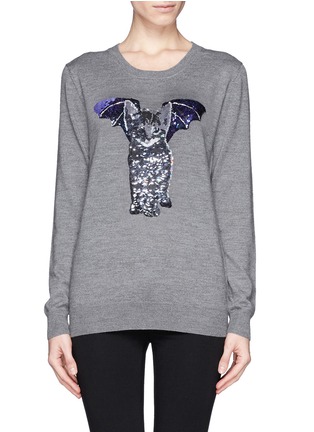 Main View - Click To Enlarge - MARKUS LUPFER - 'Catbat' sequin Nat sweater