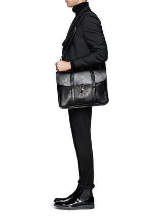  -  - Push clasp leather briefcase