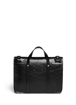 Back View - Click To Enlarge -  - Push clasp leather briefcase
