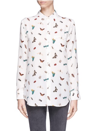 Main View - Click To Enlarge - EQUIPMENT - 'Reese' insect print silk shirt