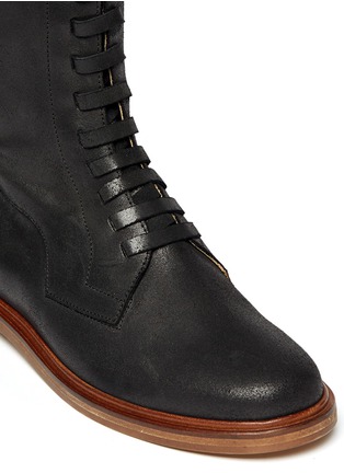 Detail View - Click To Enlarge - MM6 MAISON MARGIELA - Leather lace up boots