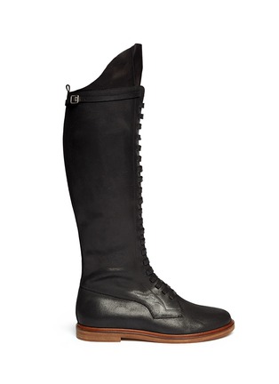 Main View - Click To Enlarge - MM6 MAISON MARGIELA - Leather lace up boots