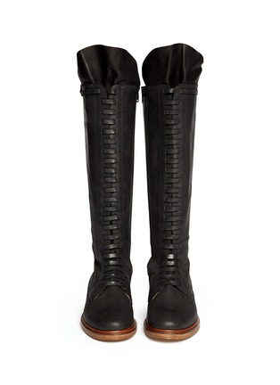 Figure View - Click To Enlarge - MM6 MAISON MARGIELA - Leather lace up boots