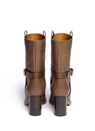 Back View - Click To Enlarge - CHLOÉ - Ankle harness leather boots