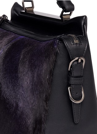 Detail View - Click To Enlarge - 3.1 PHILLIP LIM - 'Ryder' small fur front leather satchel