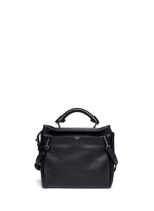 Back View - Click To Enlarge - 3.1 PHILLIP LIM - 'Ryder' small fur front leather satchel