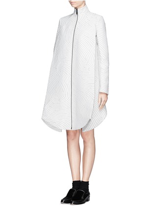 Front View - Click To Enlarge - OPENING CEREMONY - Fingerprint swirl asymmetric coat 