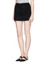 Front View - Click To Enlarge - MS MIN - Structured layer wool-cashmere shorts 