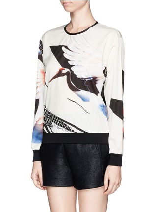 Front View - Click To Enlarge - MO&CO. EDITION 10 - Crane print sweatshirt