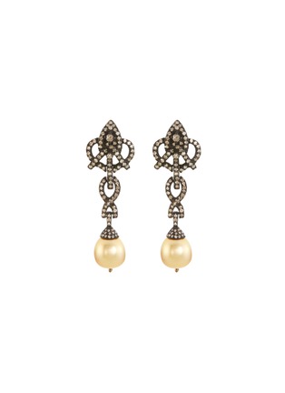 Main View - Click To Enlarge - AISHWARYA - Diamond South Sea pearl silver gold alloy drop earrings