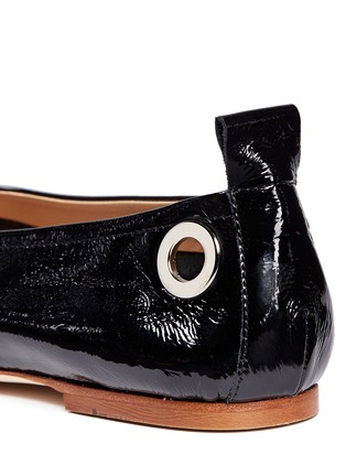 Detail View - Click To Enlarge - FABIO RUSCONI - Stripe ankle tie patent leather flats