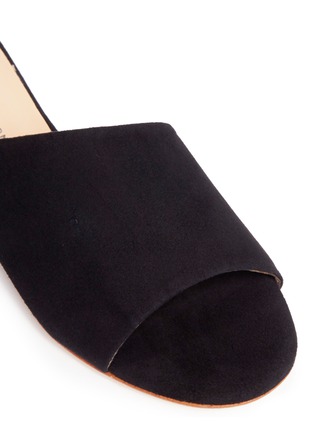 Detail View - Click To Enlarge - FABIO RUSCONI - Slanted vamp suede slide sandals