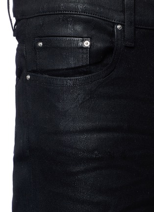 Detail View - Click To Enlarge - AMIRI - 'Thrasher' waxed ripped slim fit jeans