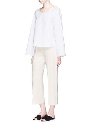 Figure View - Click To Enlarge - THE ROW - 'Maria' cropped silk blend knit pants