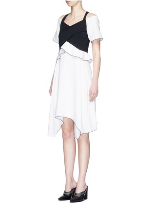 Front View - Click To Enlarge - PROENZA SCHOULER - Ruffle off-shoulder bonded crepe dress