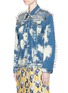 Front View - Click To Enlarge - GUCCI - Mixed stud oversized bleached denim jacket