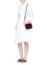 Figure View - Click To Enlarge - ELIZABETH AND JAMES - 'Cynnie' croc embossed flap leather crossbody bag