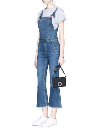 Figure View - Click To Enlarge - RAG & BONE - Cropped flared denim overalls