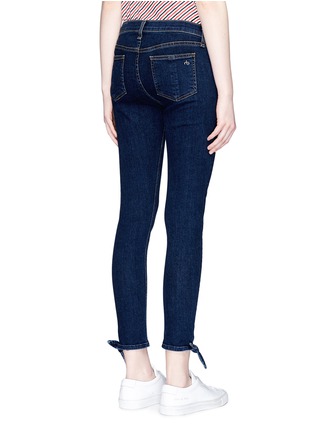 Back View - Click To Enlarge - RAG & BONE - 'Stevie' tie cuff cropped skinny jeans