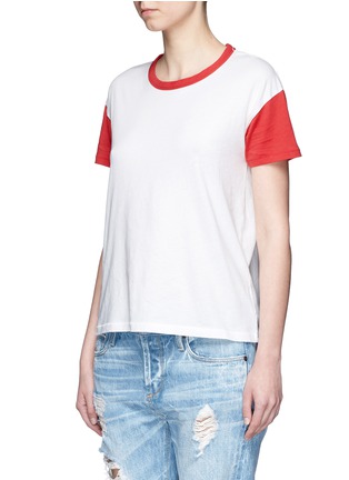 Front View - Click To Enlarge - RAG & BONE - Colourblock Pima cotton T-shirt
