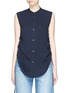 Main View - Click To Enlarge - HELMUT LANG - Ruched stripe dobby sleeveless top