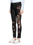 Front View - Click To Enlarge - ALICE & OLIVIA - 'Jane' bird and floral embroidered skinny jeans