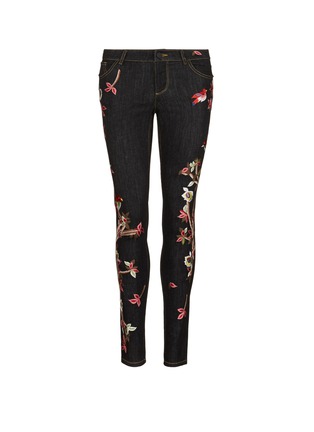 Main View - Click To Enlarge - ALICE & OLIVIA - 'Jane' bird and floral embroidered skinny jeans