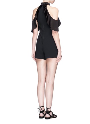 Back View - Click To Enlarge - ALICE & OLIVIA - 'Roseline' ruffled cold shoulder rompers