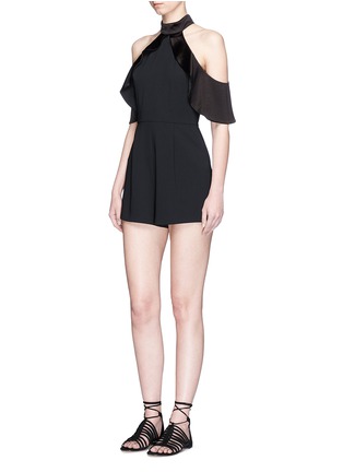 Figure View - Click To Enlarge - ALICE & OLIVIA - 'Roseline' ruffled cold shoulder rompers