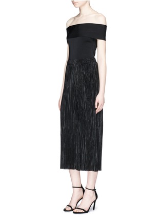 Figure View - Click To Enlarge - ALICE & OLIVIA - 'Elba' cropped plissé pleated pants
