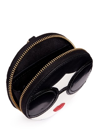 Detail View - Click To Enlarge - ALICE & OLIVIA - 'Stace Face' circular leather coin pouch keyring