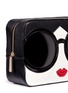 Detail View - Click To Enlarge - ALICE & OLIVIA - 'Stace Face' large leather cosmetic pouch