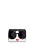 Main View - Click To Enlarge - ALICE & OLIVIA - 'Stace Face' large leather cosmetic pouch