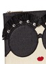  - ALICE & OLIVIA - 'Stace Face' embellished straw zip pouch