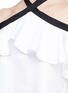 Detail View - Click To Enlarge - ALICE & OLIVIA - 'Alyssa' ruffle off-shoulder halterneck poplin blouse