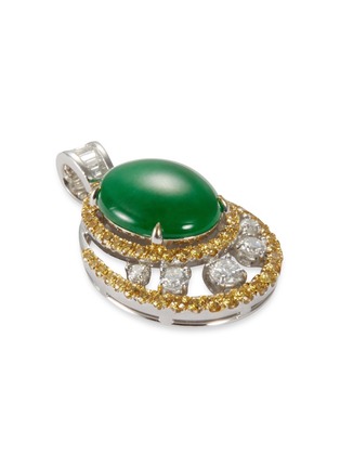 Figure View - Click To Enlarge - SAMUEL KUNG - Diamond jade 18k white gold pendant
