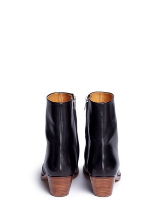 Back View - Click To Enlarge - ISABEL MARANT ÉTOILE - 'Doynie' wooden heel leather boots