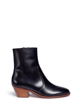 Main View - Click To Enlarge - ISABEL MARANT ÉTOILE - 'Doynie' wooden heel leather boots
