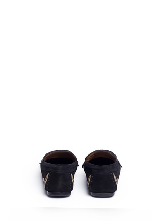 Back View - Click To Enlarge - ISABEL MARANT ÉTOILE - 'Finha' embroidered whipstitch suede moccasin loafers