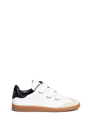 Main View - Click To Enlarge - ISABEL MARANT ÉTOILE - 'Beth' zigzag edge suede panel leather sneakers