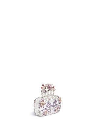 Figure View - Click To Enlarge - ALEXANDER MCQUEEN - Poppy embellished satin floral knuckle clutch