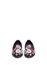 Front View - Click To Enlarge - ALEXANDER MCQUEEN - Floral embroidered suede step-in loafers