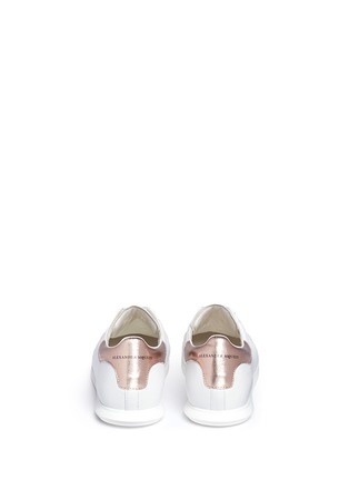 Back View - Click To Enlarge - ALEXANDER MCQUEEN - Thin outsole metallic collar leather sneakers