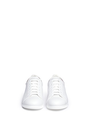 Front View - Click To Enlarge - ALEXANDER MCQUEEN - Thin outsole metallic collar leather sneakers